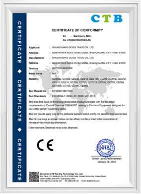 CTB200108011WX slitting machine-MD certificate